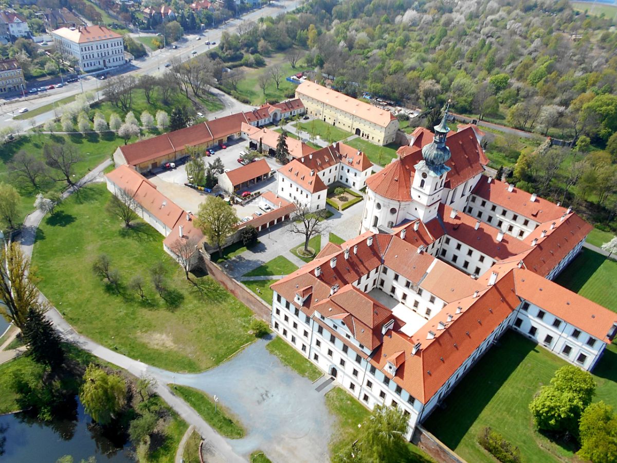 Aerial view of Břevnov Monastery, Prague